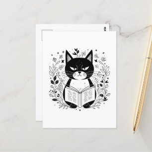 Kattläsning bok vykort