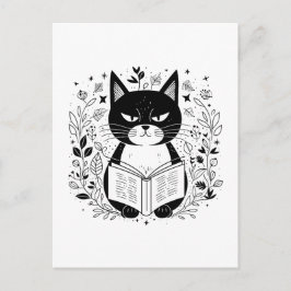 Kattläsning bok vykort