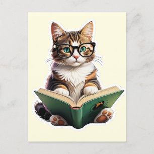Kattläsning Bok Vykort