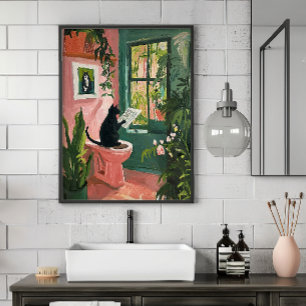 Kattläsning - Coola Bathroom Poster