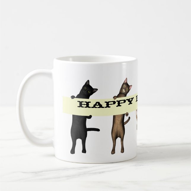 Kattligan önskar grattis på födelsedagen kaffemugg (Vänster)