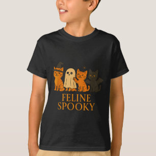 Kattlika spökkatten halloween häxa spökdjur fladde t shirt