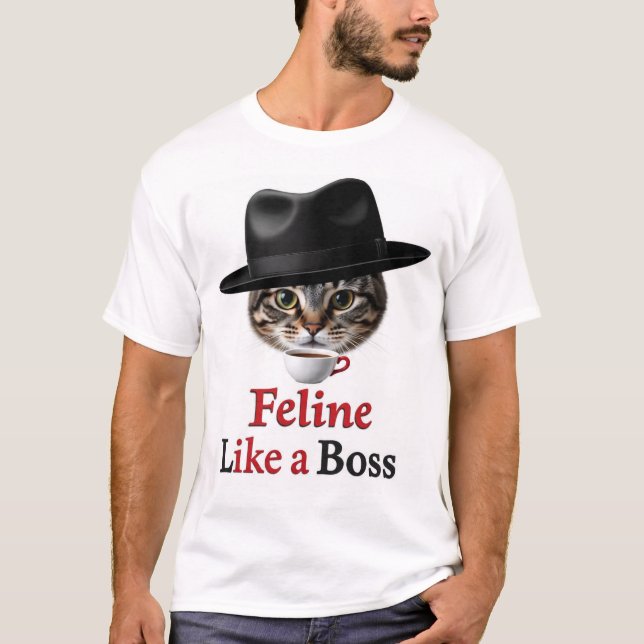 Kattliknande present för kattbossar t shirt (Framsida)