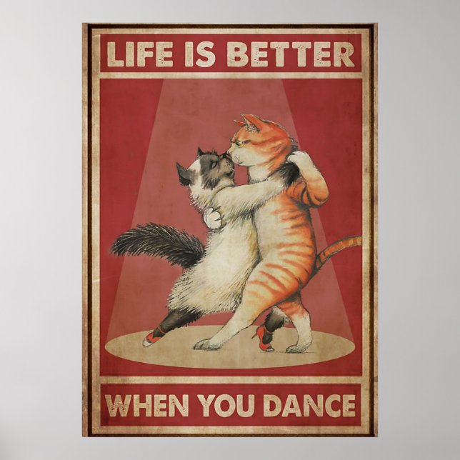 Kattliv är bättre när man dansar poster (Framsidan)