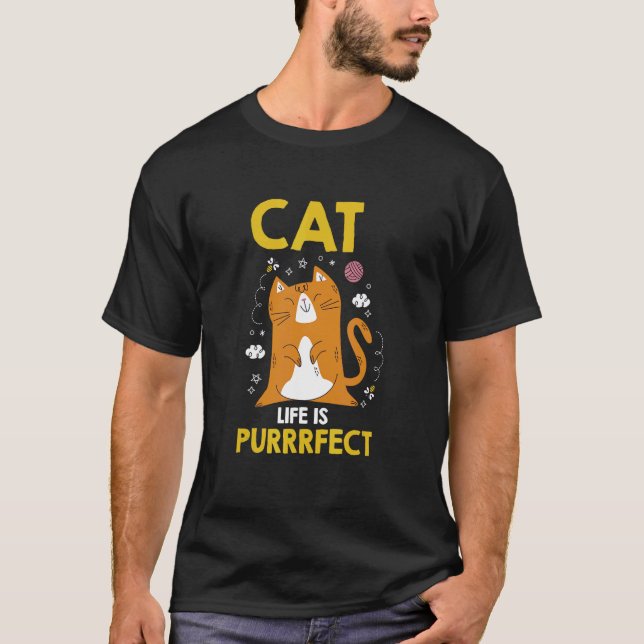 Kattlivet är underbart t shirt (Framsida)