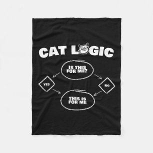 Kattlogik T-shirt Roligt Nytt Present För Kattälsk Fleecefilt