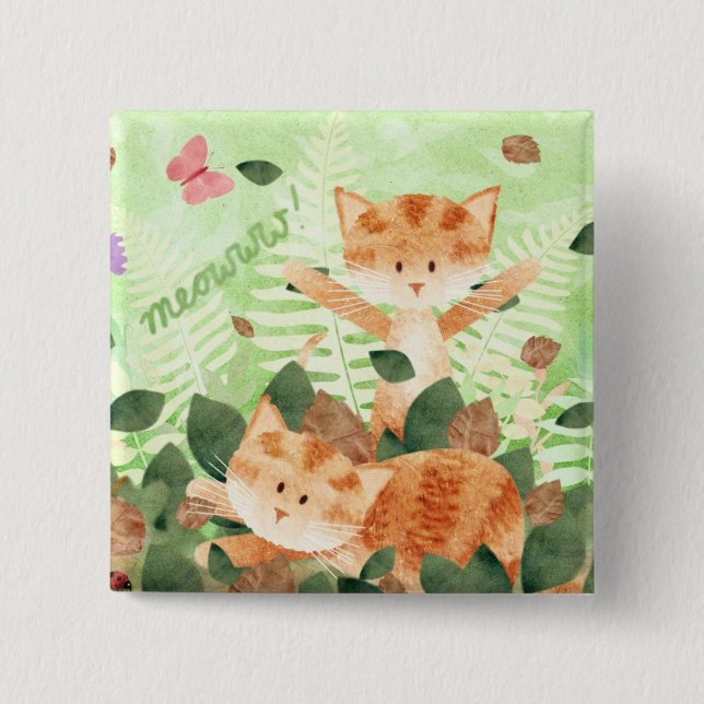 Kattlövverkfrolics - klämma fast emblem knapp (Framsida)