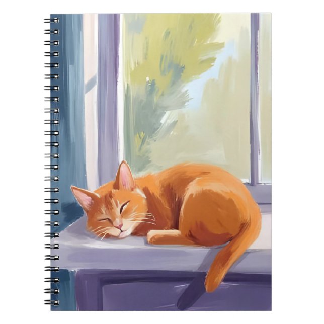 Kattlur | Orange kattunge akvarell husdjur Anteckningsbok (Framsidan)