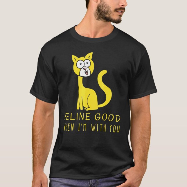 Kattlycka När Jag Är Med Dig Katt Klassisk T-Shirt (Framsida)