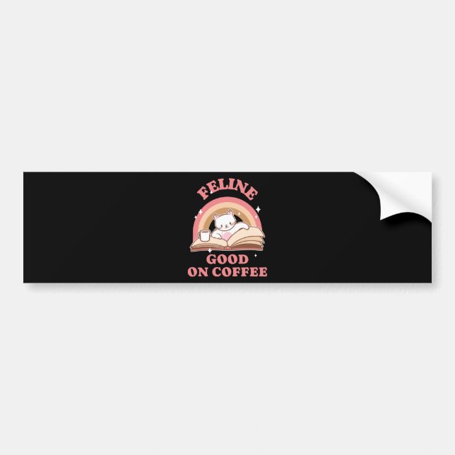 Kattlycka på kaffe bildekal (Framsidan)