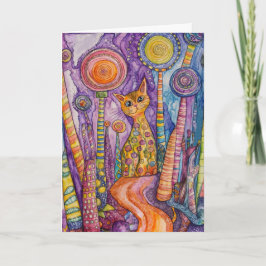 Kattlycka Rolig Katt Kort