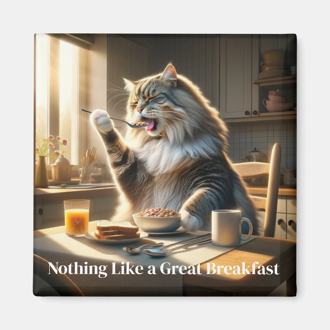 Kattmagnet för frukost magnet (Framsidan)