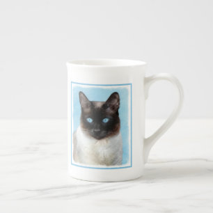 Kattmålning för siamesisk katalog - originalkonst benporslin mugg