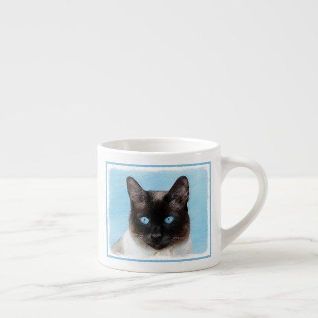 Kattmålning för siamesisk katalog - originalkonst  espressomugg (Höger)