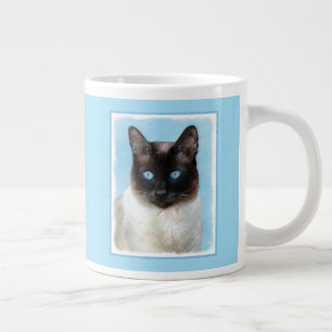 Kattmålning för siamesisk katalog - originalkonst jumbo mugg