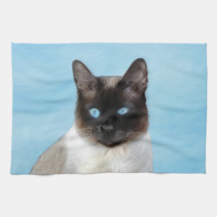 Kattmålning för siamesisk katalog - originalkonst kökshandduk