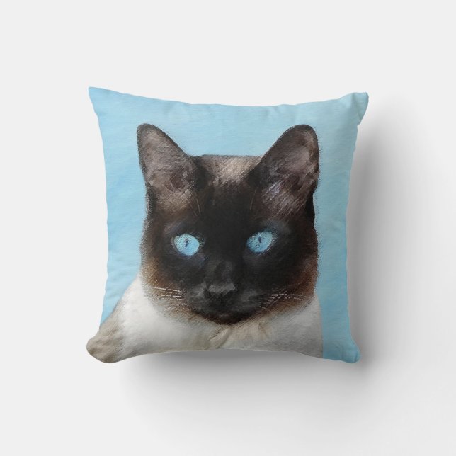 Kattmålning för siamesisk katalog - originalkonst  kudde (Framsida)