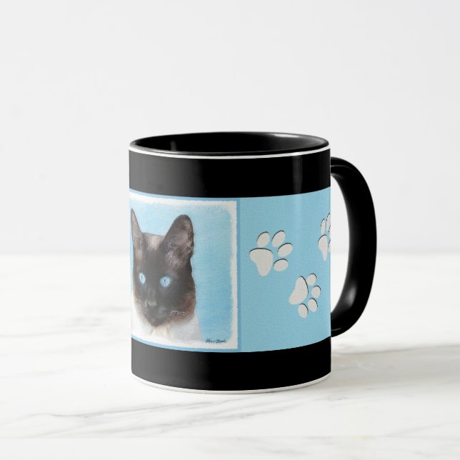Kattmålning för siamesisk katalog - originalkonst  mugg (Framsida höger)