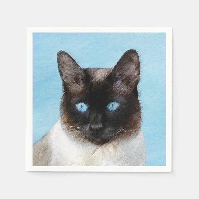 Kattmålning för siamesisk katalog - originalkonst  pappersservett (Framsidan)