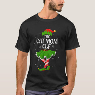 Kattmamma Alv Jul Familj Flickor Kvinnor Alv Squad T Shirt