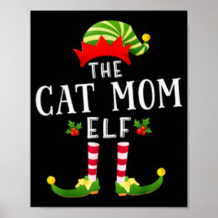 Kattmamma Älva Jul Matchande Pyjamas Män Kvinnor Poster