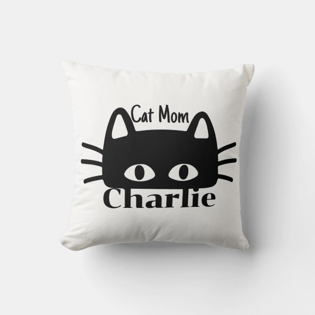 Kattmamma anpassat kattnamn kudde (Framsida)