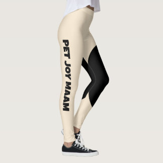 Kattmamma Champagne Guld Svart Anpassad Text Leggings