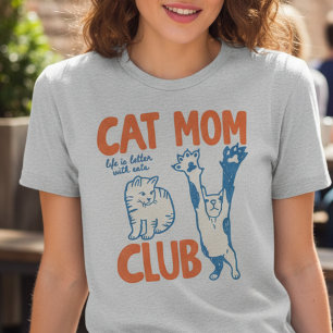 Kattmamma Clubb Livet är Bättre med Katter Sött Li T Shirt