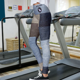 Kattmamma Färgglatt lapptäcke Falska Denim Byxor