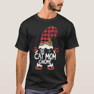 Kattmamma Gnome Buffalo Rutig Matchande Familj Jul T Shirt