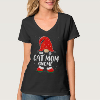 Kattmamma Gnome Buffalo-rutig Matchande Familj Jul T Shirt