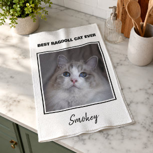 Kattmamma Husdjur Foto Bästa Katt Någonsin Kökshandduk