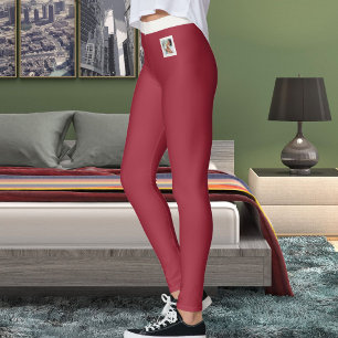 Kattmamma Husdjur Foto Mörk Vinröd Neutral Personl Leggings