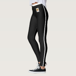 Kattmamma Husdjur Foto Ränder Svart Aktivt Kläder Leggings