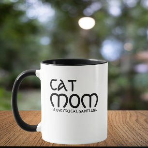 Kattmamma Husdjur Namn Skript Text Svart Vitt Anpa Mugg