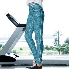 Kattmamma husdjur vänner anpassade falska denimblå leggings