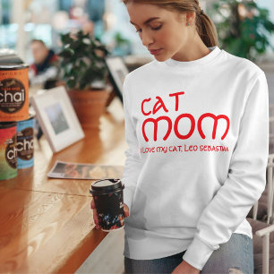Kattmamma husdjursälskare rolig citat söt röd och t shirt