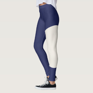 Kattmamma i marinblå med anpassad text i elfenben leggings