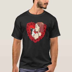 Kattmamma i randigt kattvalentines dag katt dam hj t shirt