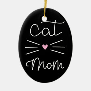 kattmamma julgransprydnad keramik