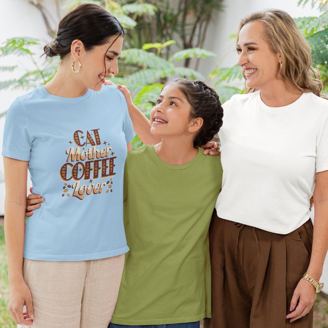 Kattmamma kaffefantast t shirt (Cat Mother Coffee Lover T-Shirt)