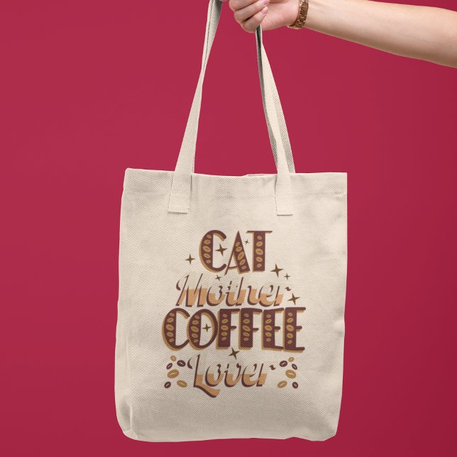 Kattmamma kaffefantast tygkasse (Cat Mother Coffee Lover Tote Bag)