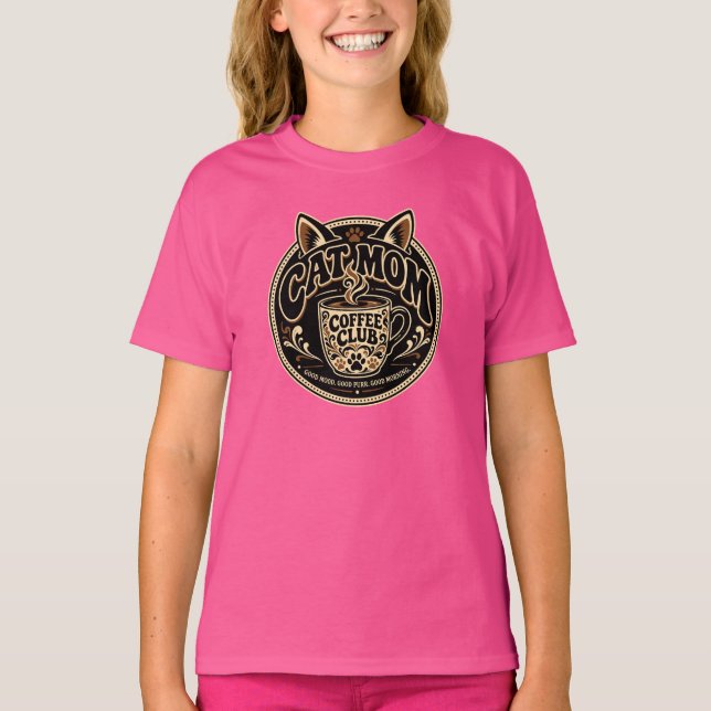 Kattmamma kaffeklubb t shirt (Framsida)