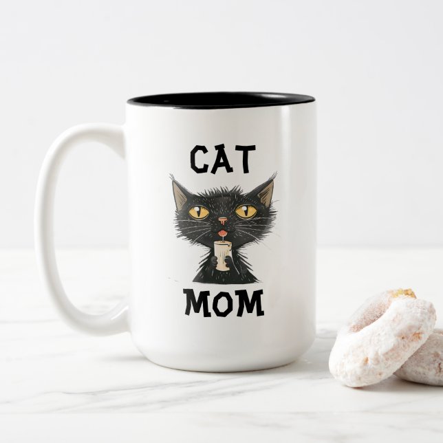 Kattmamma kaffemugg (Med munk)
