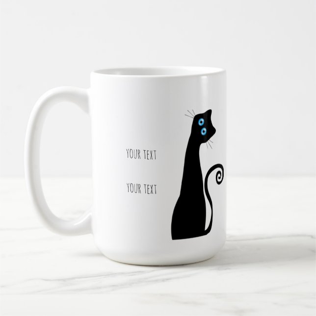 Kattmamma kaffemugg - Söt födelsedagspresent till  (Vänster)