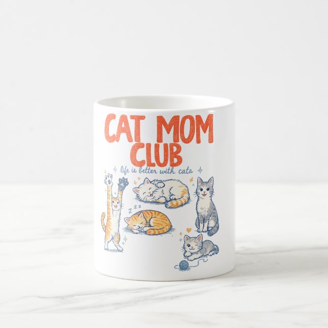 Kattmamma , Katt Mama Kaffe , Rolig Kattälskare ,  Kaffemugg (Center)