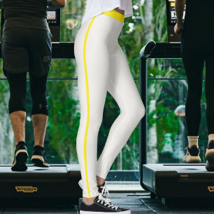 Kattmamma Kattälskare Neutral Eldig Gula Ränder Leggings