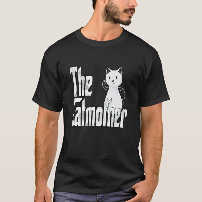 Kattmamma Kattemoder Galen Söt Kattmamma Kitty Mam T Shirt (Framsida)