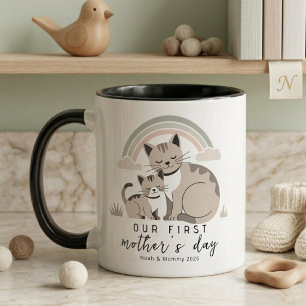 Kattmamma Kattunge Första Mors Dag Mjuk Pastellkon Mugg