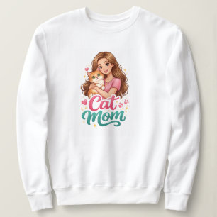 Kattmamma långärmad t-shirt – Snygg t-shirt för ka